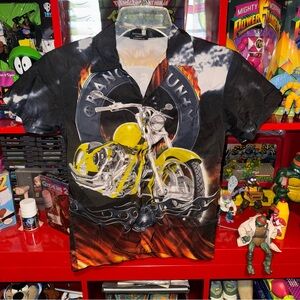 Vintage 04’ Orange County Choppers x youth buttun up t-shirt